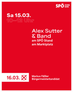 Politisieren und musizieren. Diesen Samstag dürfen wir Alex Sutter und Band an unserem Stand am Marktplatz begrüßen. Kommt vorbei!